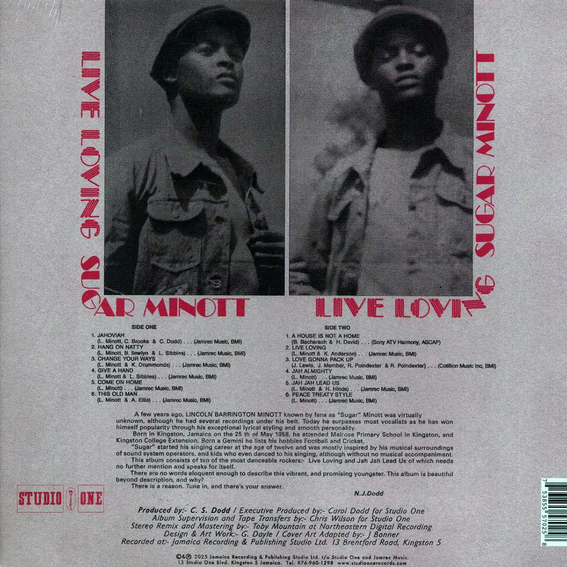 Sugar Minott - Live Loving (+2 bonus tracks) - Vinyl LP, LP