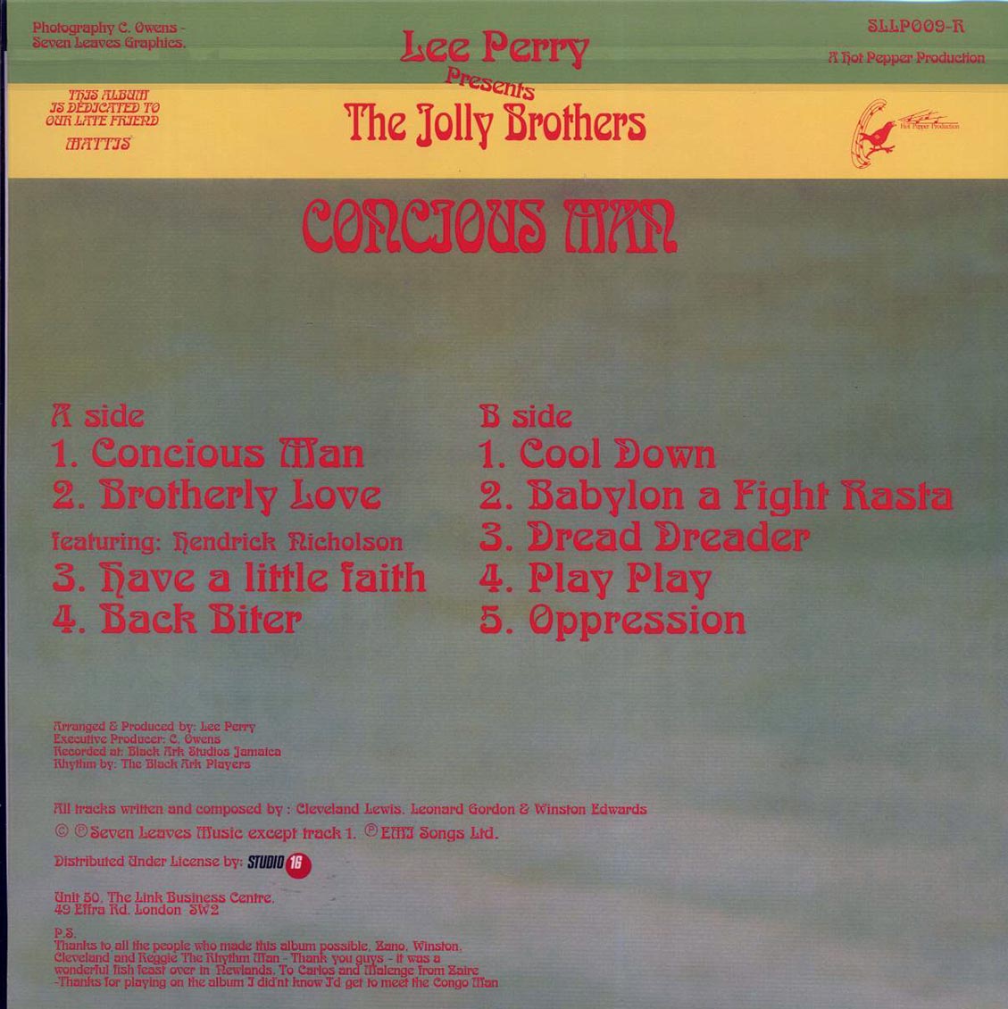 The Jolly Brothers - Concious Man: Lee Perry Presents The Jolly Brothers - Vinyl LP, LP