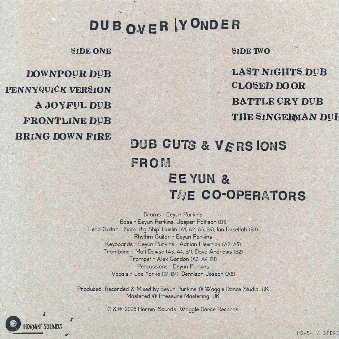 Eeyun & The Co-operators - Dub Over Yonder - Vinyl LP, LP