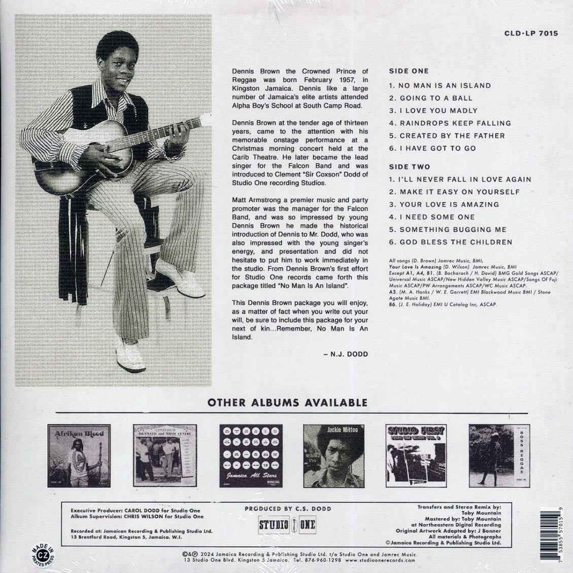 Dennis Brown - No Man Is An Island (remastered) - Vinyl LP, LP