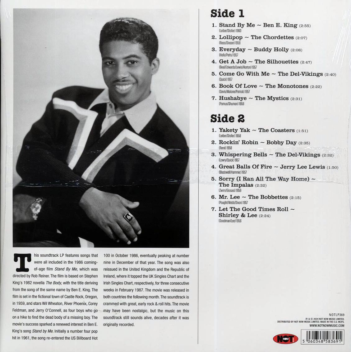 Ben E King, Buddy Holly, The Coasters, Etc. - Stand By Me: Music Featured In The Motion Picture Soundtrack (180g) (white vinyl) - Vinyl LP, LP