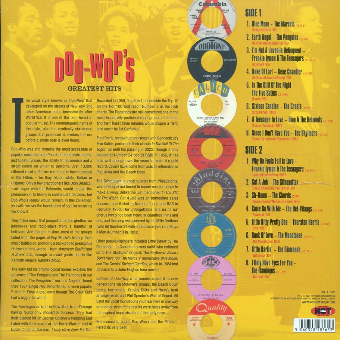 The Penguins, The Flamingos, The Crests, Gene Chandler, Etc. - Doo-Wop's Greatest Hits (180g) (yellow vinyl) - Vinyl LP, LP