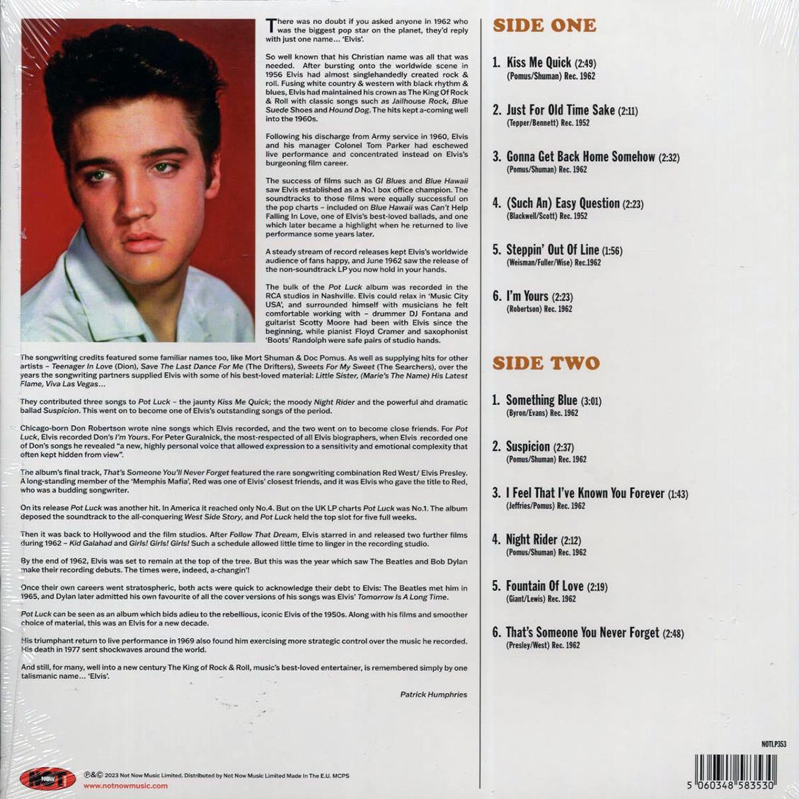 Elvis Presley - Pot Luck With Elvis (180g) (grey vinyl) - Vinyl LP, LP