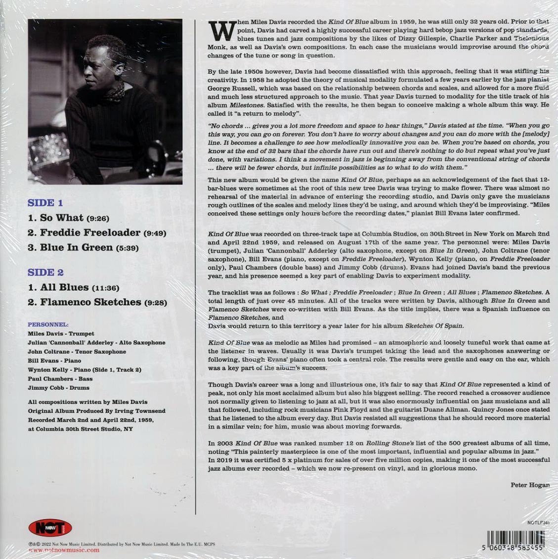 Miles Davis - Kind Of Blue (mono) (180g) - Vinyl LP, LP