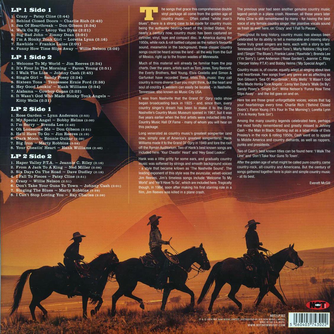 Johnny Cash, Hank Williams, Patsy Cline, Jim Reeves, Etc. - The Best of Country (32 tracks) (2xLP) - Vinyl LP, LP