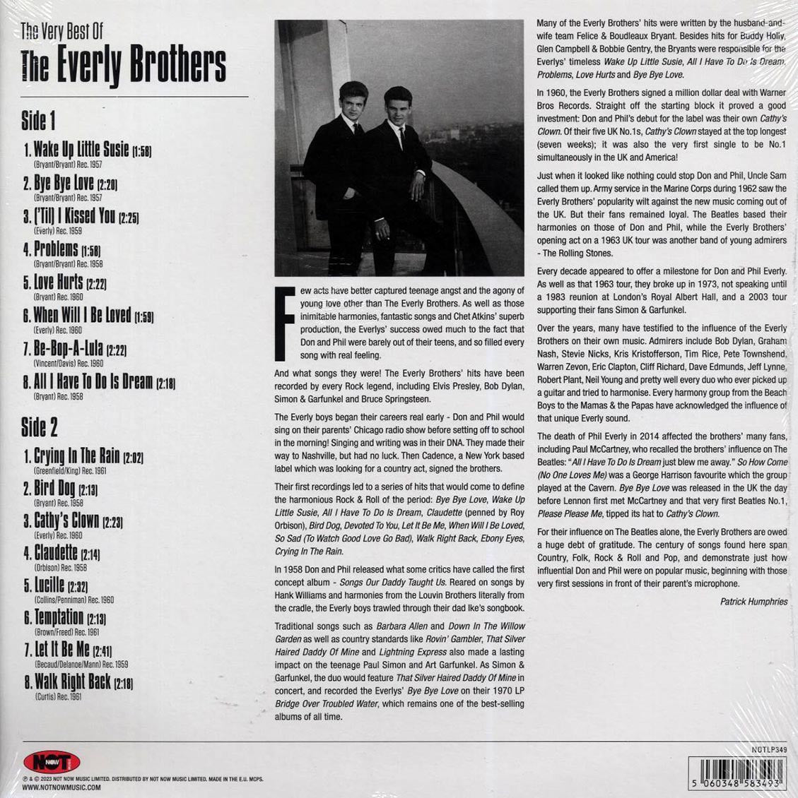 The Everly Brothers - The Very Best Of The Everly Brothers (180g) (white vinyl) - Vinyl LP, LP