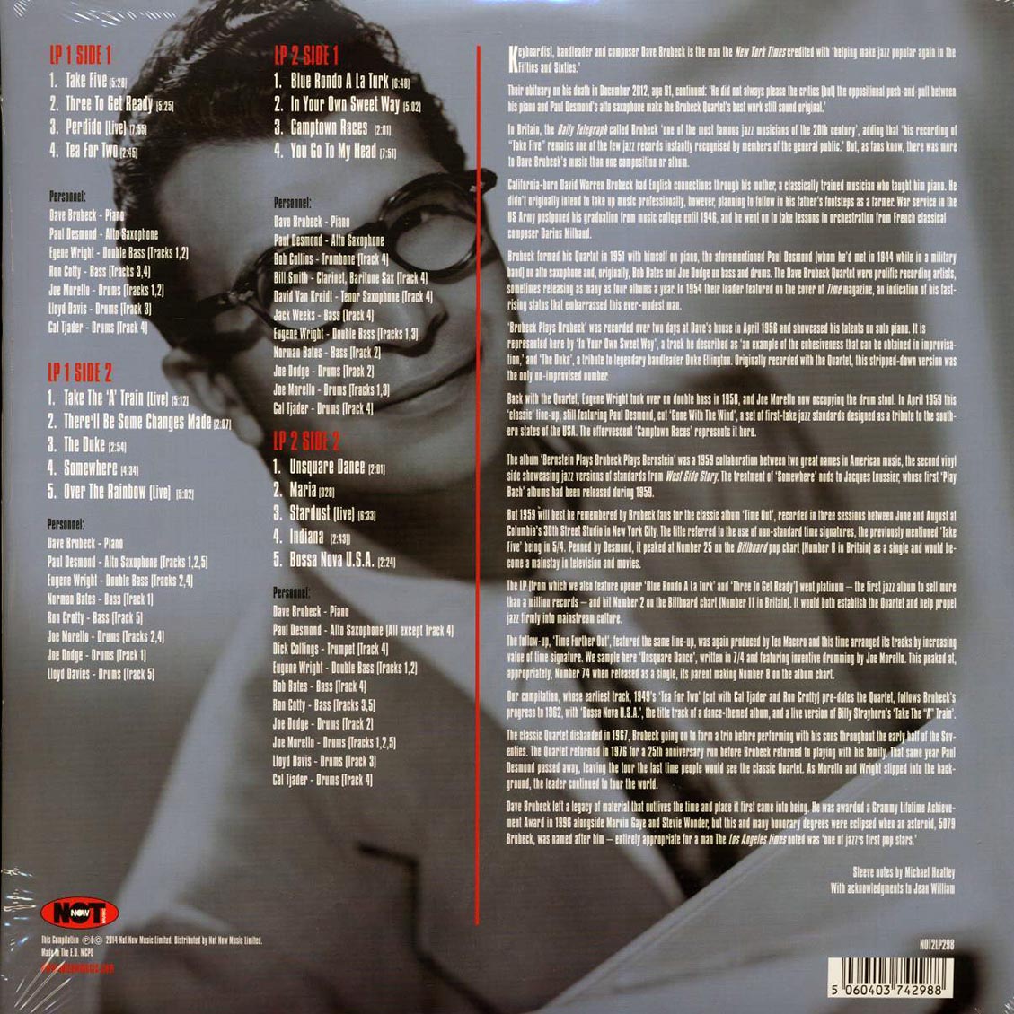 Dave Brubeck - The Very Best Of Dave Brubeck (2xLP) (blue vinyl) - Vinyl LP, LP