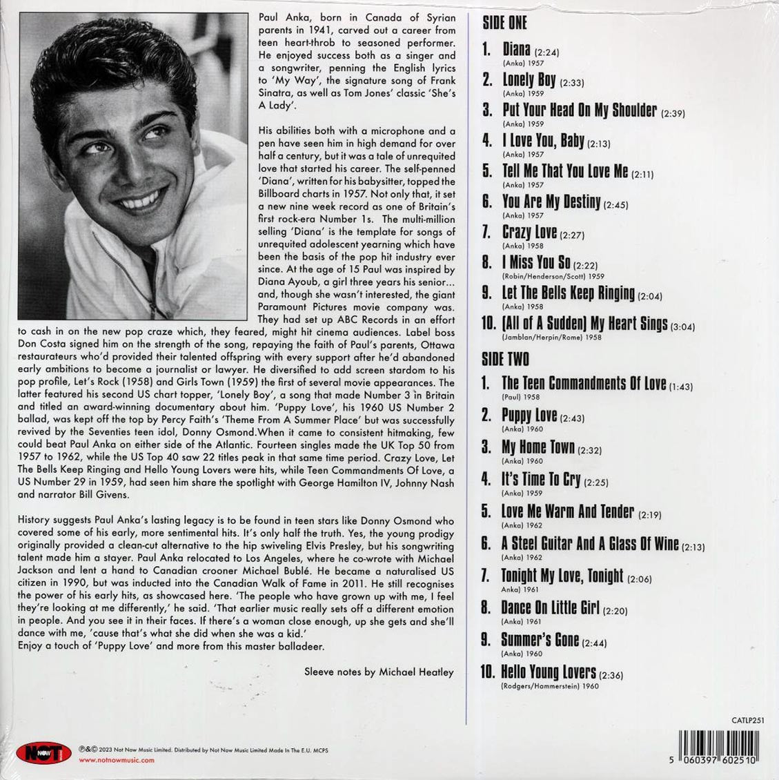 Paul Anka - Diana: The Very Best Of Paul Anka (180g) - Vinyl LP, LP