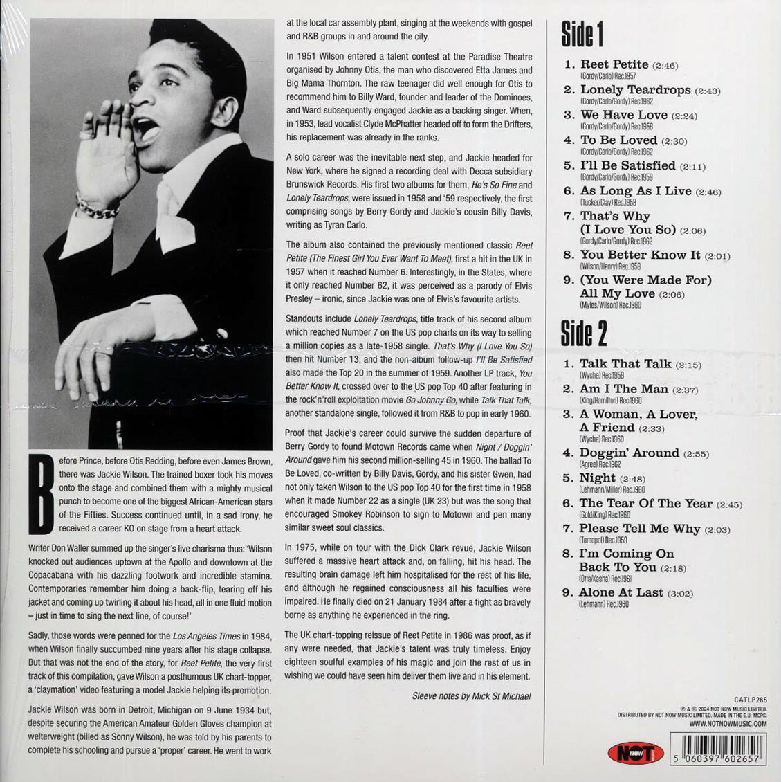 Jackie Wilson - Reet Petite: The Best Of Jackie Wilson (180g) - Vinyl LP, LP