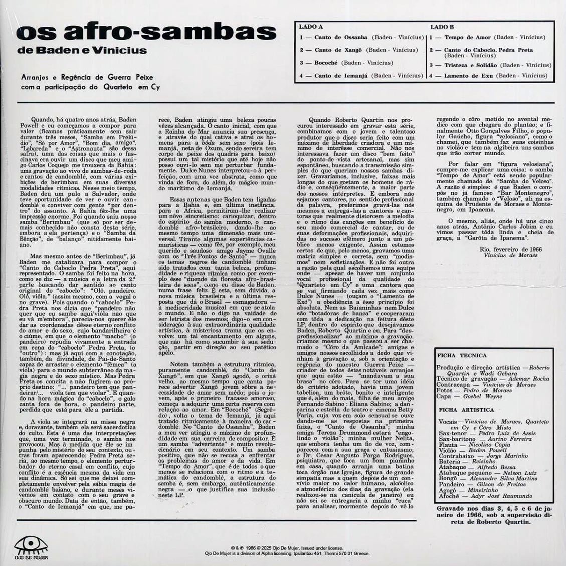 Baden Powell E Vinicius De Moraes - Os Afro Sambas (red vinyl) - Vinyl LP, LP