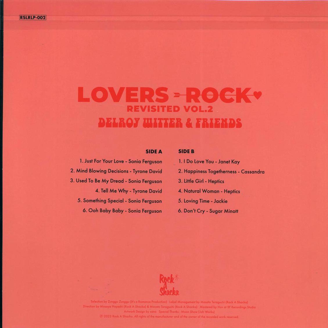 Sugar Minott, Janet Kay, Heptics, Sonia Ferrguson, Tyrone David, Etc. - Delroy Witter & Friends Lovers Rock Revisited Volume 2: Sound Of Success (Japan press) - Vinyl LP, LP