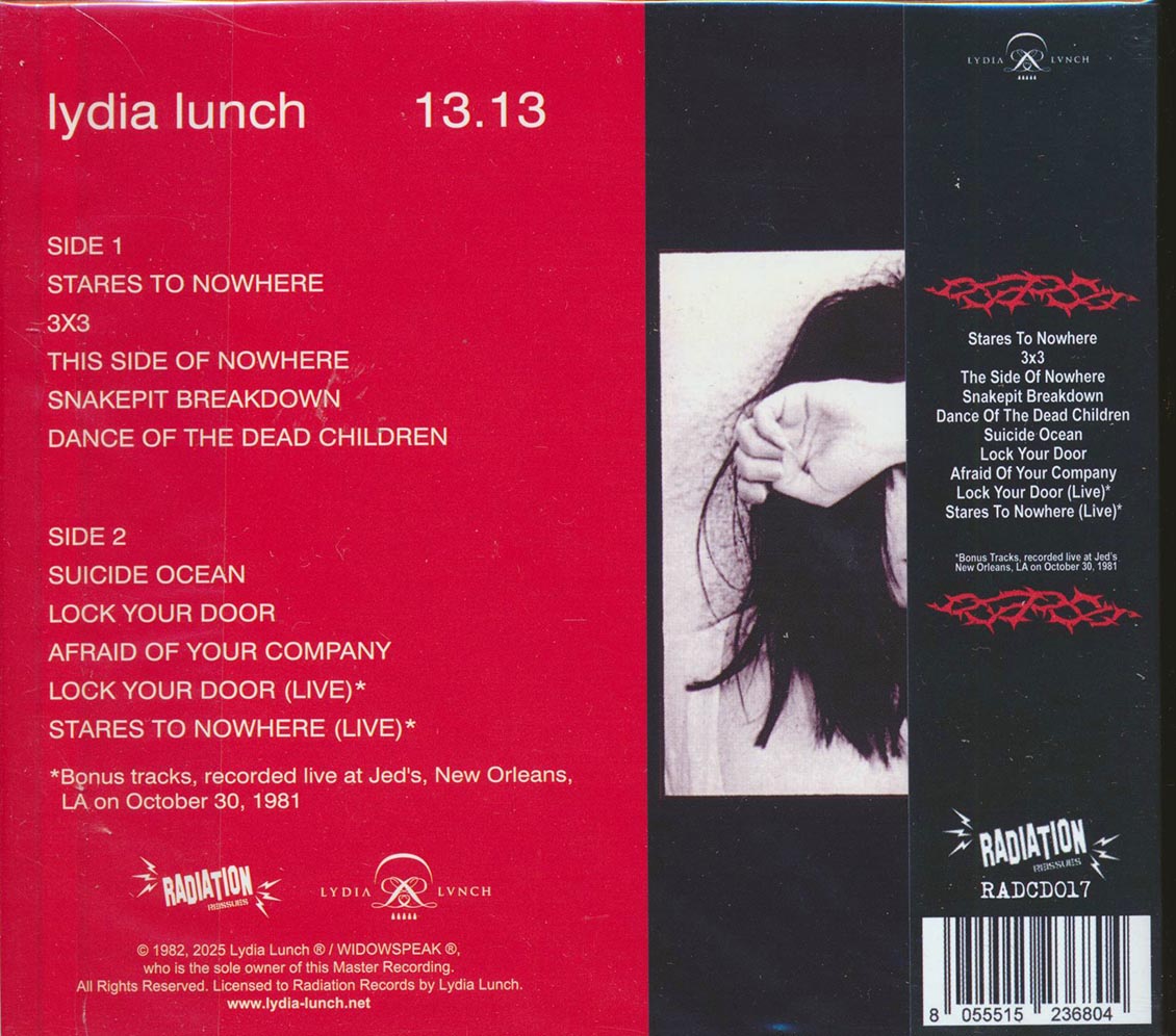 Lydia Lunch - 13.13 (+2 bonus tracks) (remastered) - CD, CD