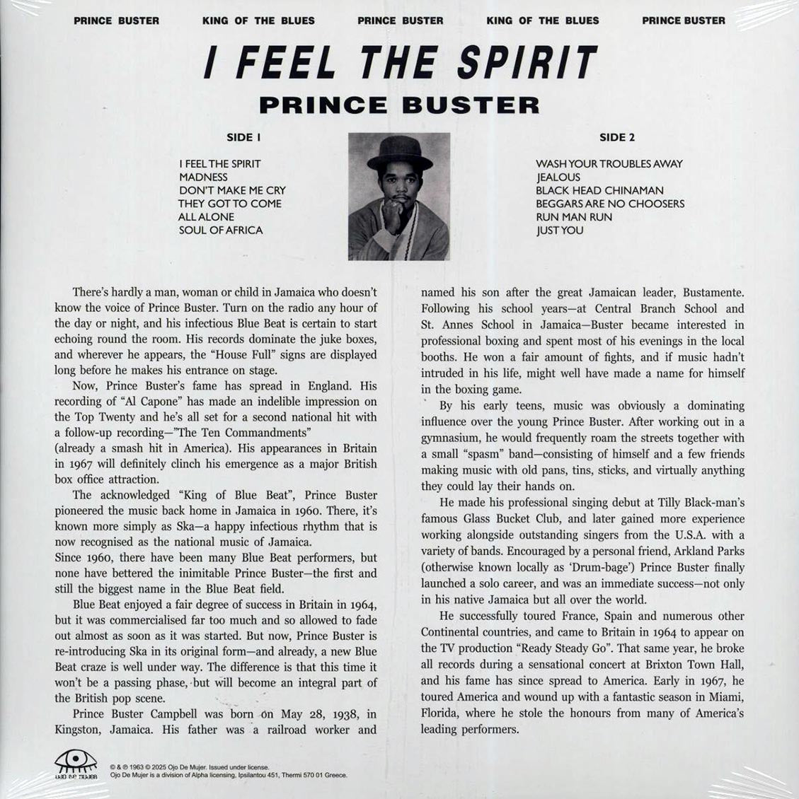 Prince Buster - I Feel The Spirit (ltd. ed.) (blue vinyl) - Vinyl LP, LP