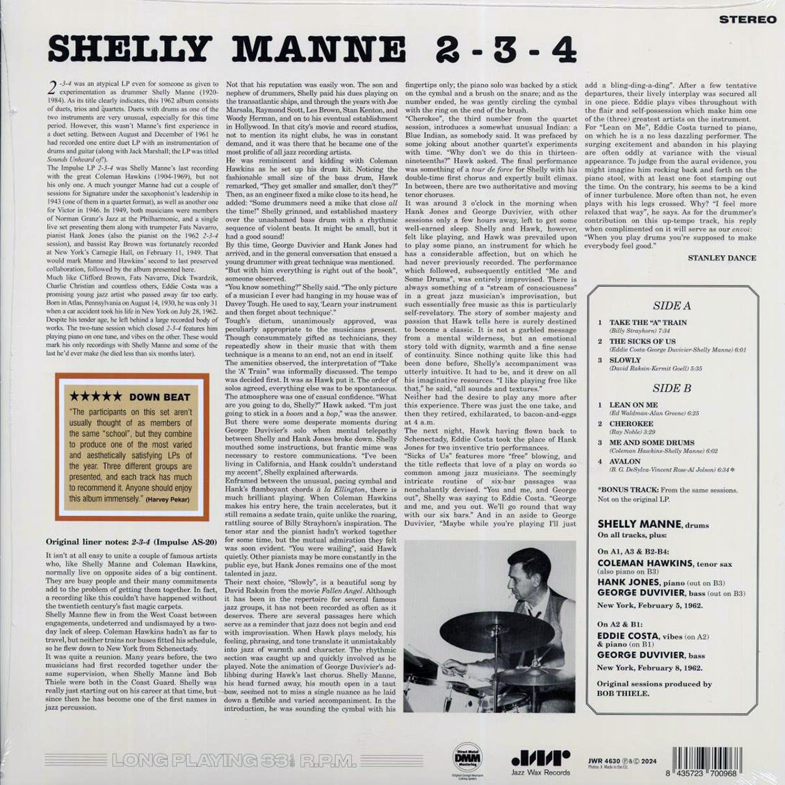 Shelly Manne - 2-3-4 (+bonus track) (180g) - Vinyl LP, LP