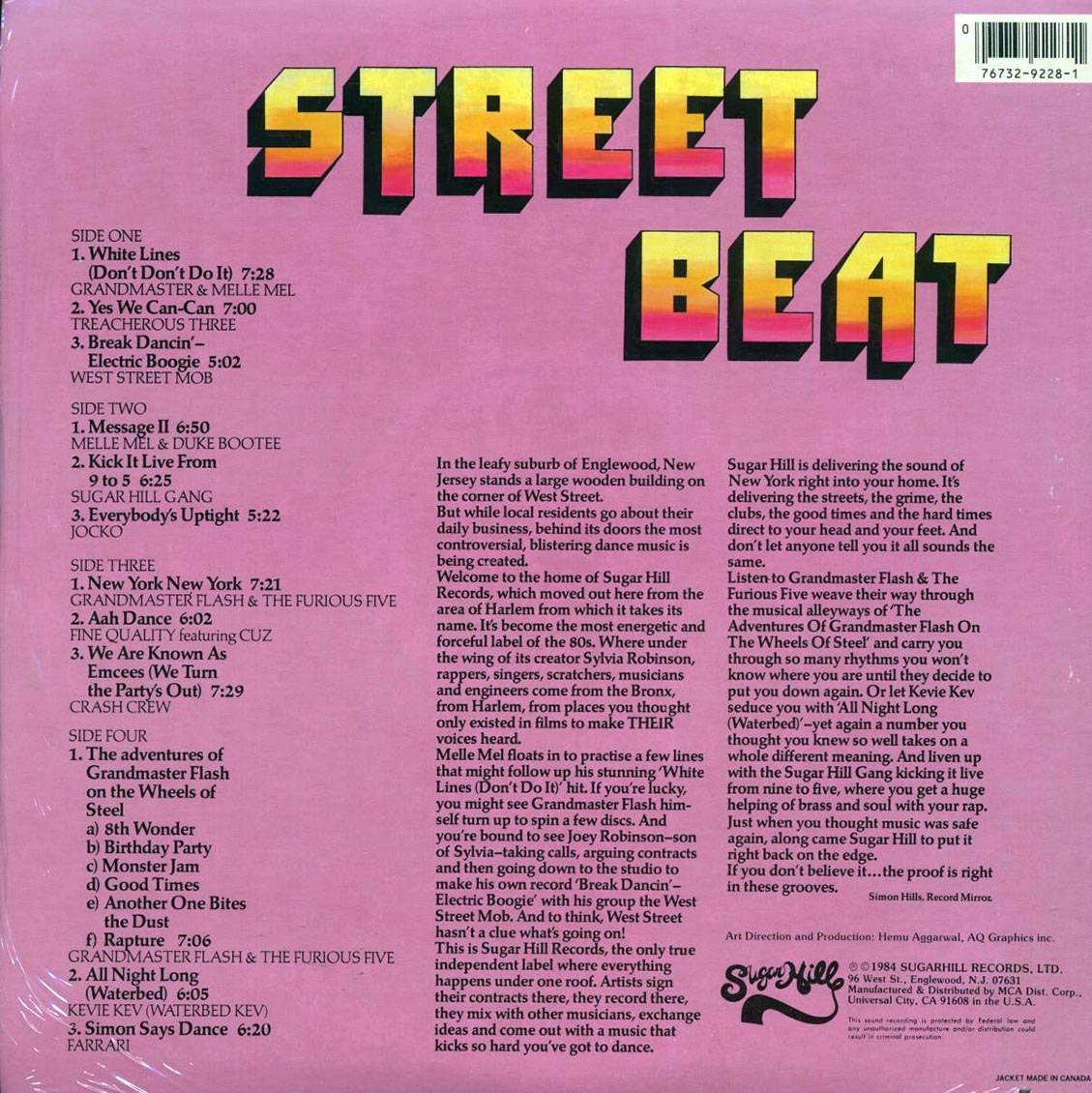 Grandmaster Flash, Treacherous Three, Jocko, Melle Mel, Sugarhill Gang, Kevie Kev, Etc. - Street Beat (1984 ORIGINAL PRESS) (orig. press) (2xLP) (marked/ltd stock) - Vinyl LP, LP