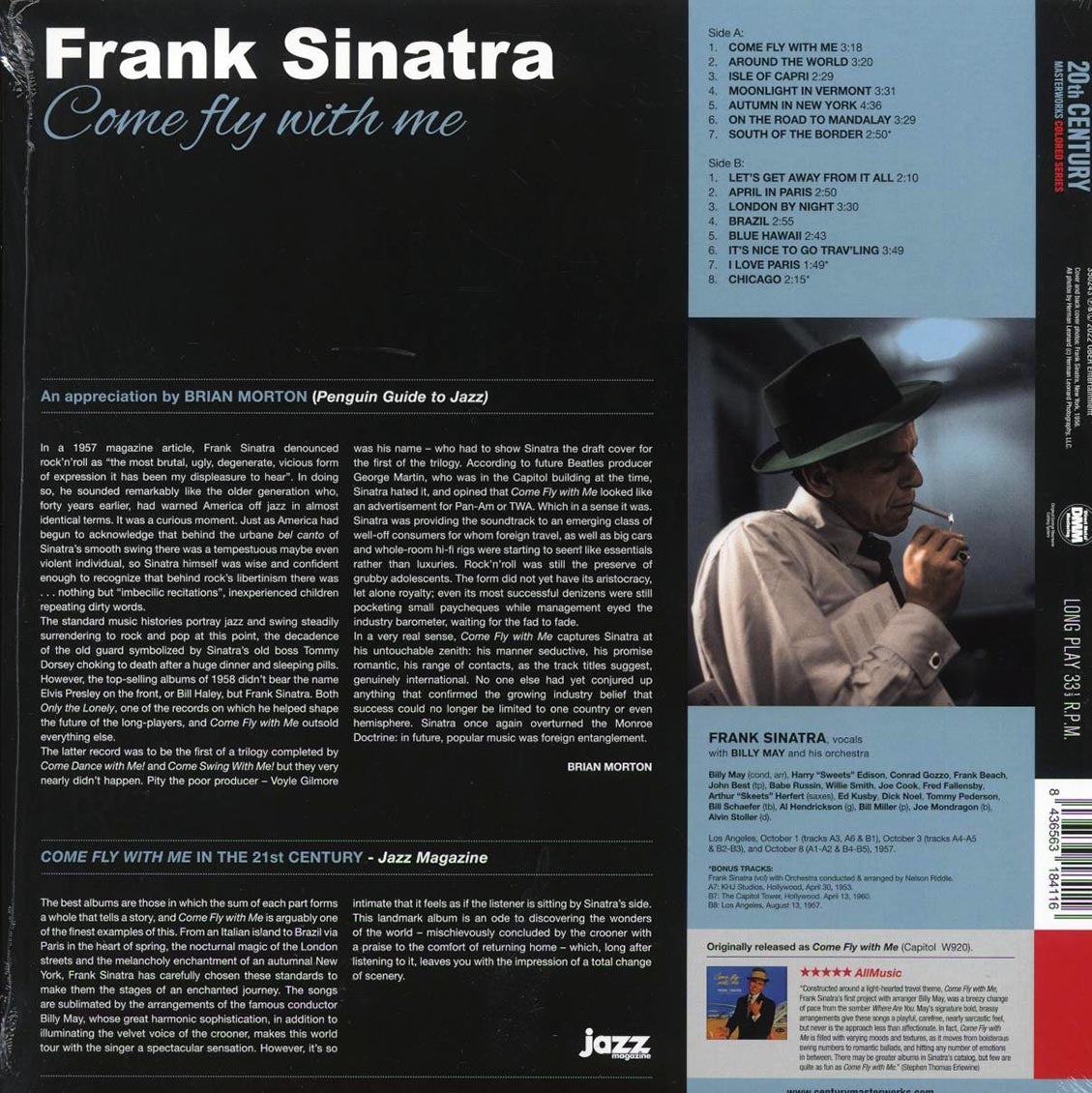 Frank Sinatra - Come Fly With Me (+3 bonus tracks) (180g) (blue vinyl) - Vinyl LP, LP