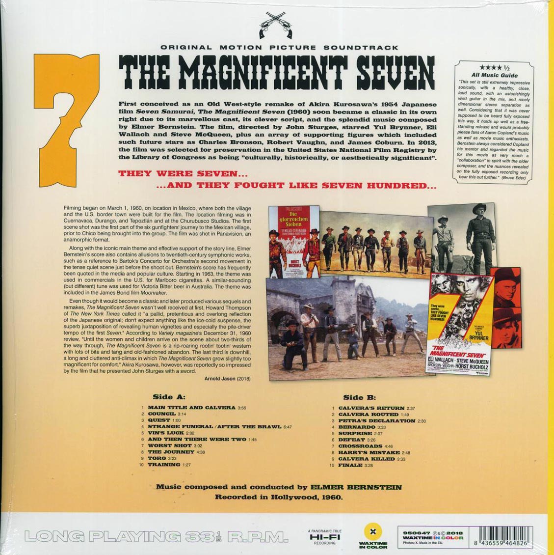 Elmer Bernstein - The Magnificent Seven (180g) (yellow vinyl) - Vinyl LP, LP