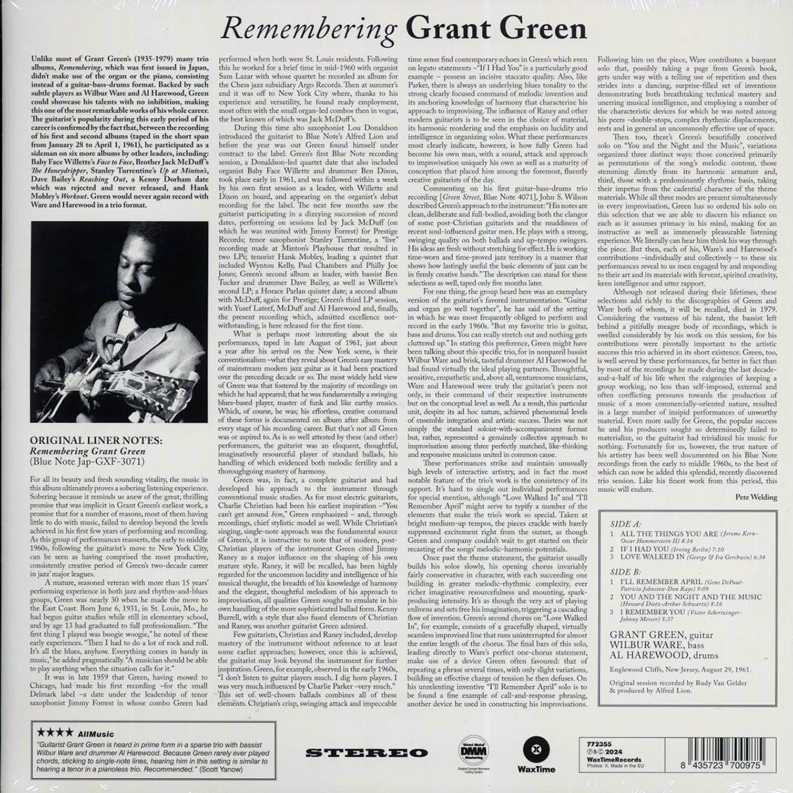 Grant Green - Remembering (180g) - Vinyl LP, LP