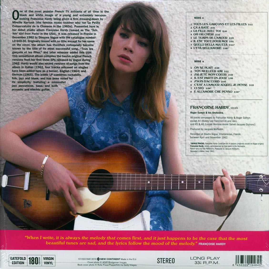 Francoise Hardy - Tous Les Garcons Et Les Filles (+4 bonus tracks) (180g) - Vinyl LP, LP