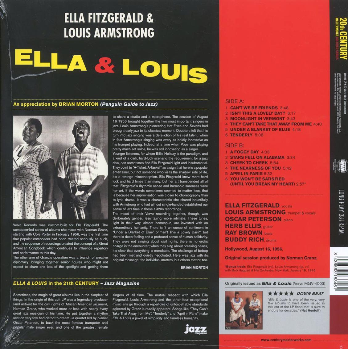 Ella Fitzgerald, Louis Armstrong - Ella & Louis (+bonus track) (180g) (red vinyl) - Vinyl LP, LP