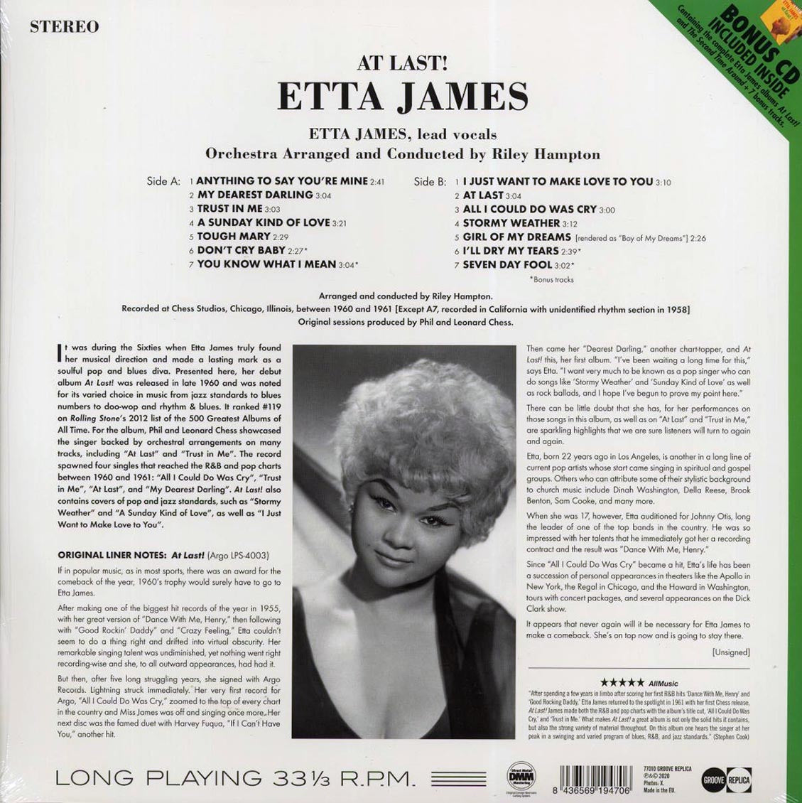 Etta James - At Last! (+17 bonus tracks) (180g) (incl. CD) - Vinyl LP, LP