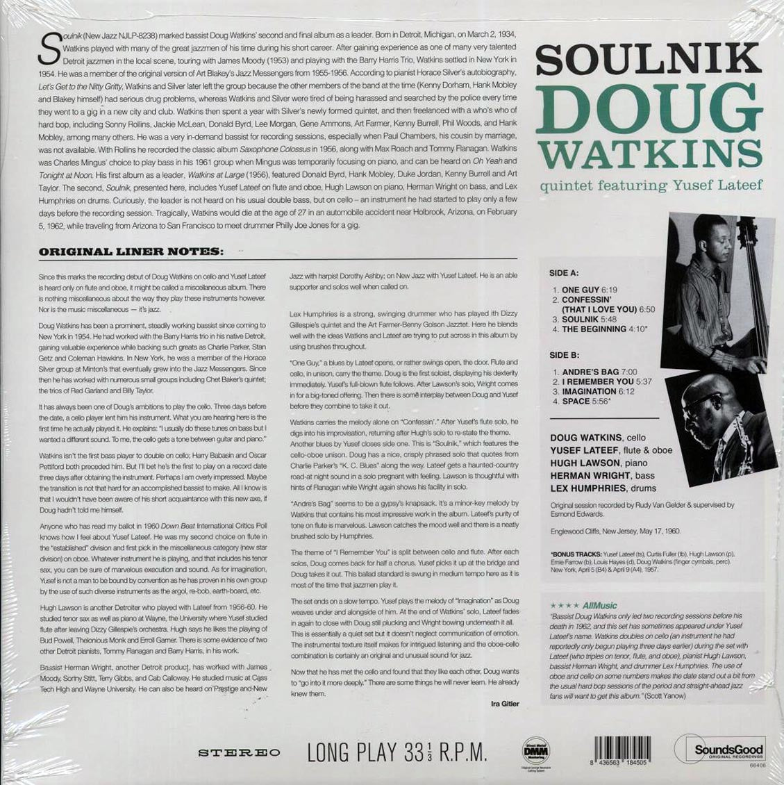 Doug Watkins Quintet - Soulnik (+2 bonus tracks) (180g) - Vinyl LP, LP
