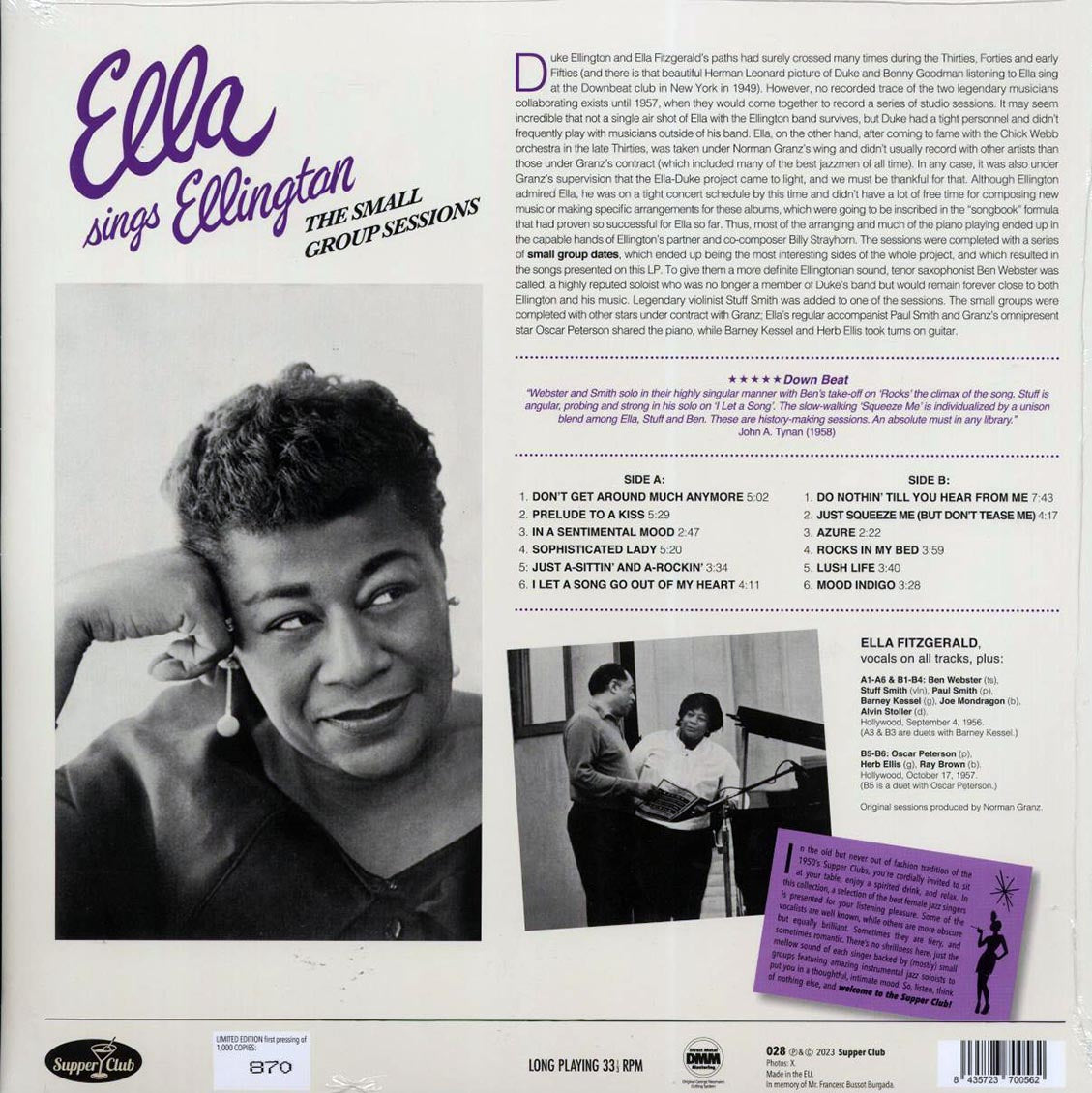 Ella Fitzgerald - Ella Sings Ellington (180g) - Vinyl LP, LP