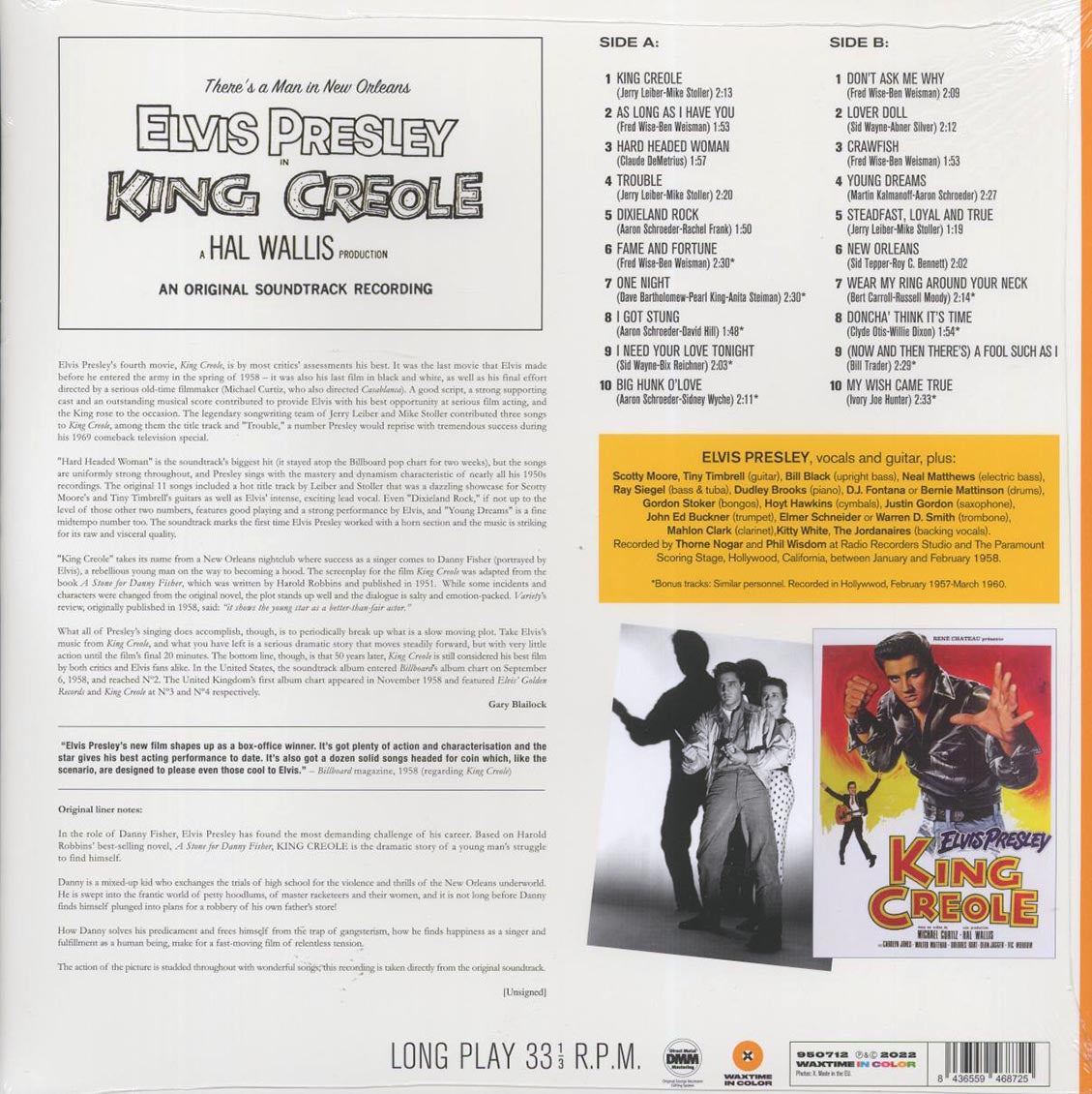 Elvis Presley - King Creole (20 tracks) (+9 bonus tracks) (180g) (orange vinyl) - Vinyl LP, LP