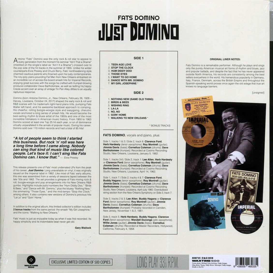 Fats Domino - Just Domino (+2 bonus tracks) (180g) - Vinyl LP, LP