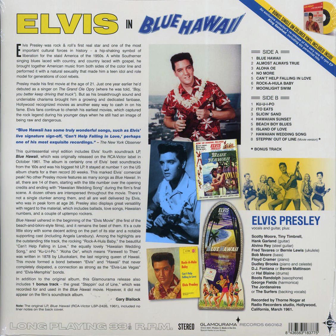 Elvis Presley - Blue Hawaii (+7 bonus tracks) (180g) (incl. a bonus 45rpm vinyl) - Vinyl LP, LP