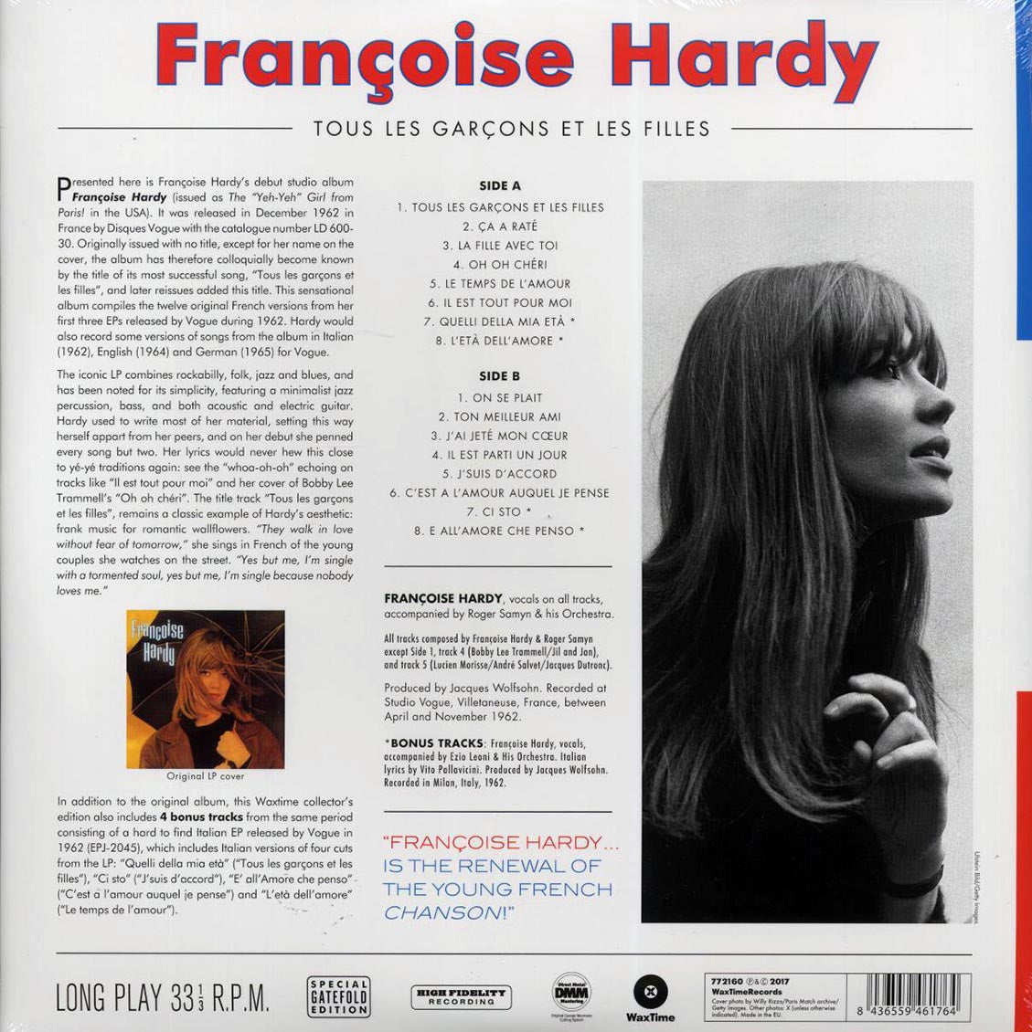 Francoise Hardy - Tous Les Garcons Et Les Filles (+4 bonus tracks) (180g) - Vinyl LP, LP