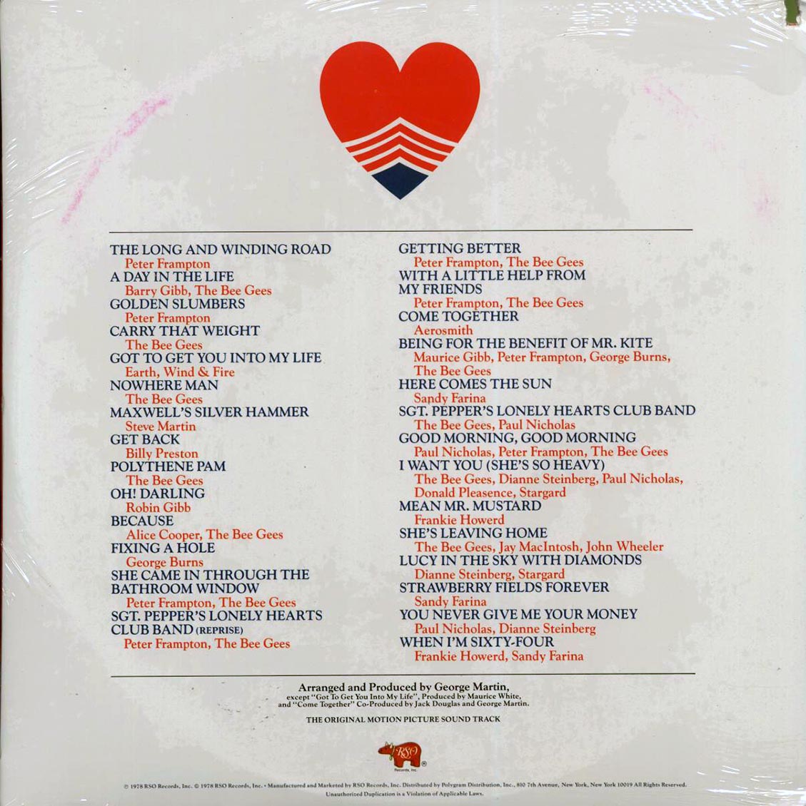 The Bee Gee's, Peter Frampton, Alice Cooper, Aerosmith, Etc. - Sgt. Pepper's Lonely Hearts Club Band (1978 ORIGINAL PRESS) (2xLP) (marked/ltd stock) - Vinyl LP, LP