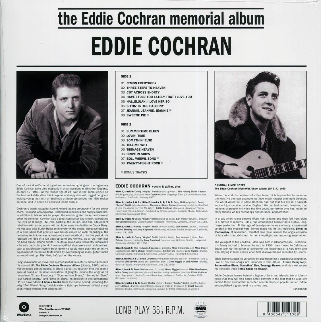 Eddie Cochran - The Eddie Cochran Memorial Album (+4 bonus tracks) (180g) (remastered) - Vinyl LP, LP