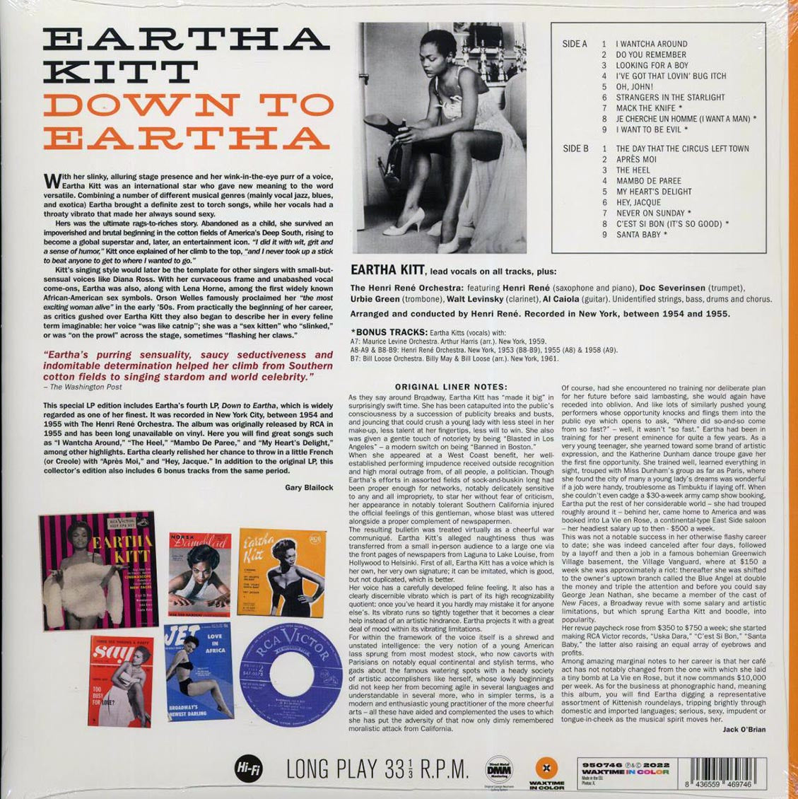 Eartha Kitt - Down To Eartha (+6 bonus tracks) (180g) (orange vinyl) - Vinyl LP, LP
