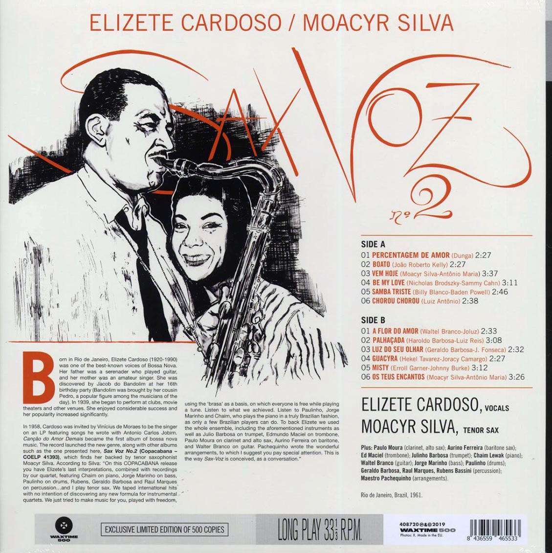 Elizete Cardoso, Moacyr Silva - Sax Voz No. 2 (ltd. 500 copies made) (180g) - Vinyl LP, LP