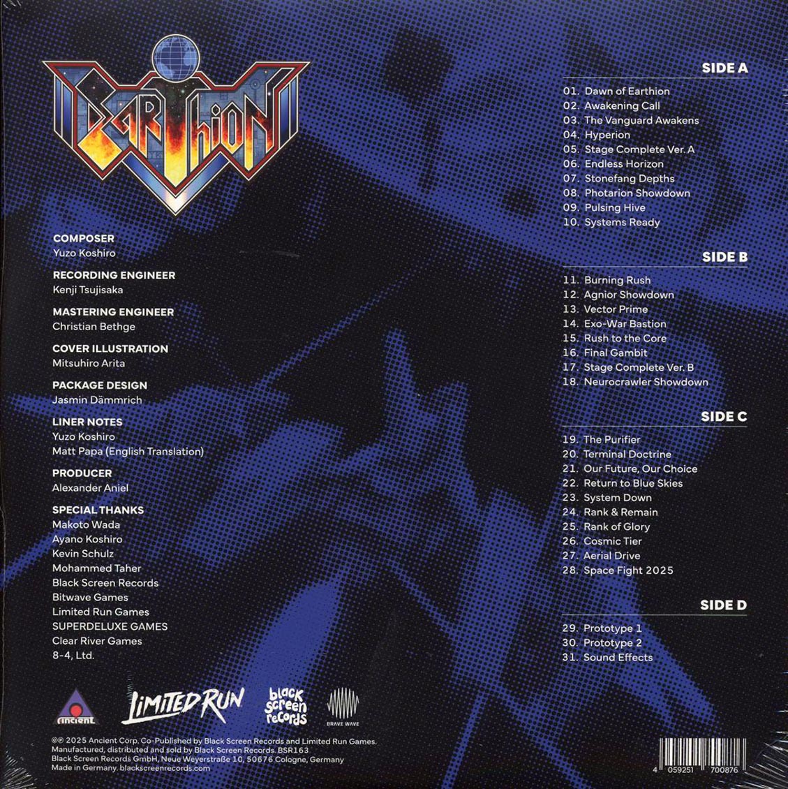 Yuzo Koshiro - Earthion (2xLP) (blue vinyl) - Vinyl LP, LP