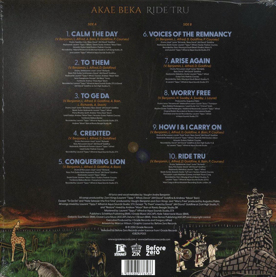 Akae Beka (Vaughn Benjamin/Midnite) - Ride Tru - Vinyl LP, LP