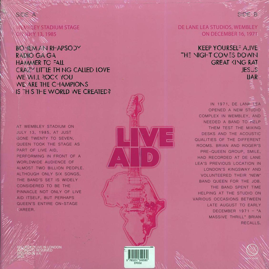 Queen - Live Aid 1985 + D-Lane Studios Wembley 1971 - Vinyl LP, LP
