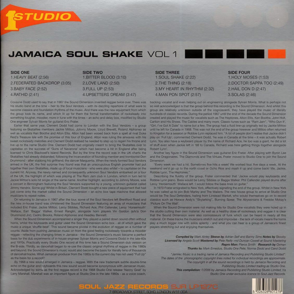 Sound Dimension - Jamaica Soul Shake Vol 1 (ltd. ed.) (2xLP) (silver vinyl) - Vinyl LP, LP