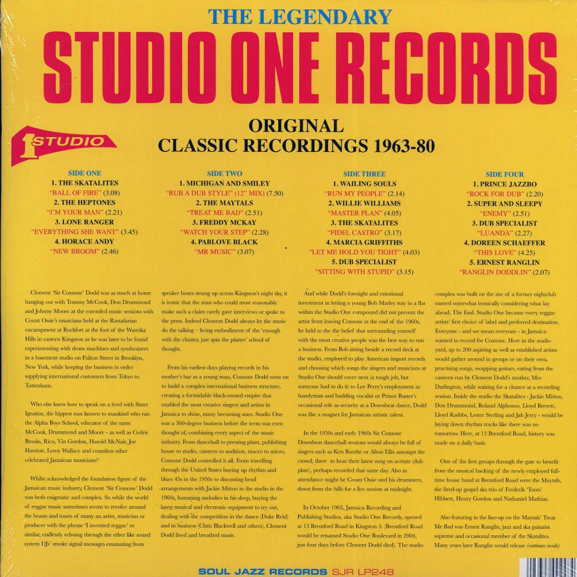 The Skataites, The Maytals, Freddy McKay, Sub Specialist, Ernest Ranglin, Lone Ranger, Etc. - The Legendary Studio One Records: Original Classic Recordings 1963-1980 (2xLP) - Vinyl LP, LP