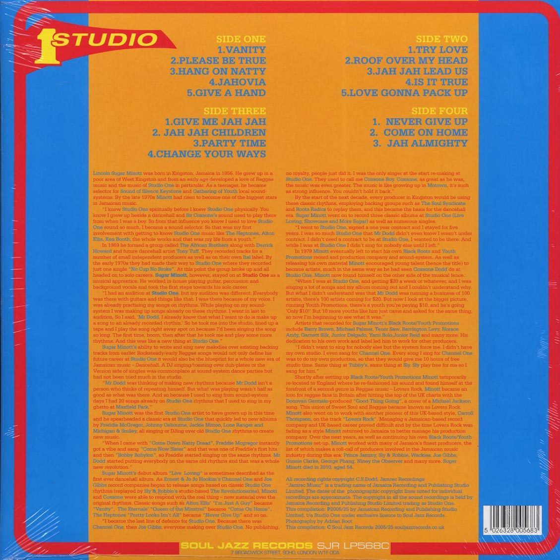 Sugar Minott - Sugar Minott At Studio One (20th Anniv. Ed.) (ltd. ed.) (2xLP) (yellow vinyl) - Vinyl LP, LP
