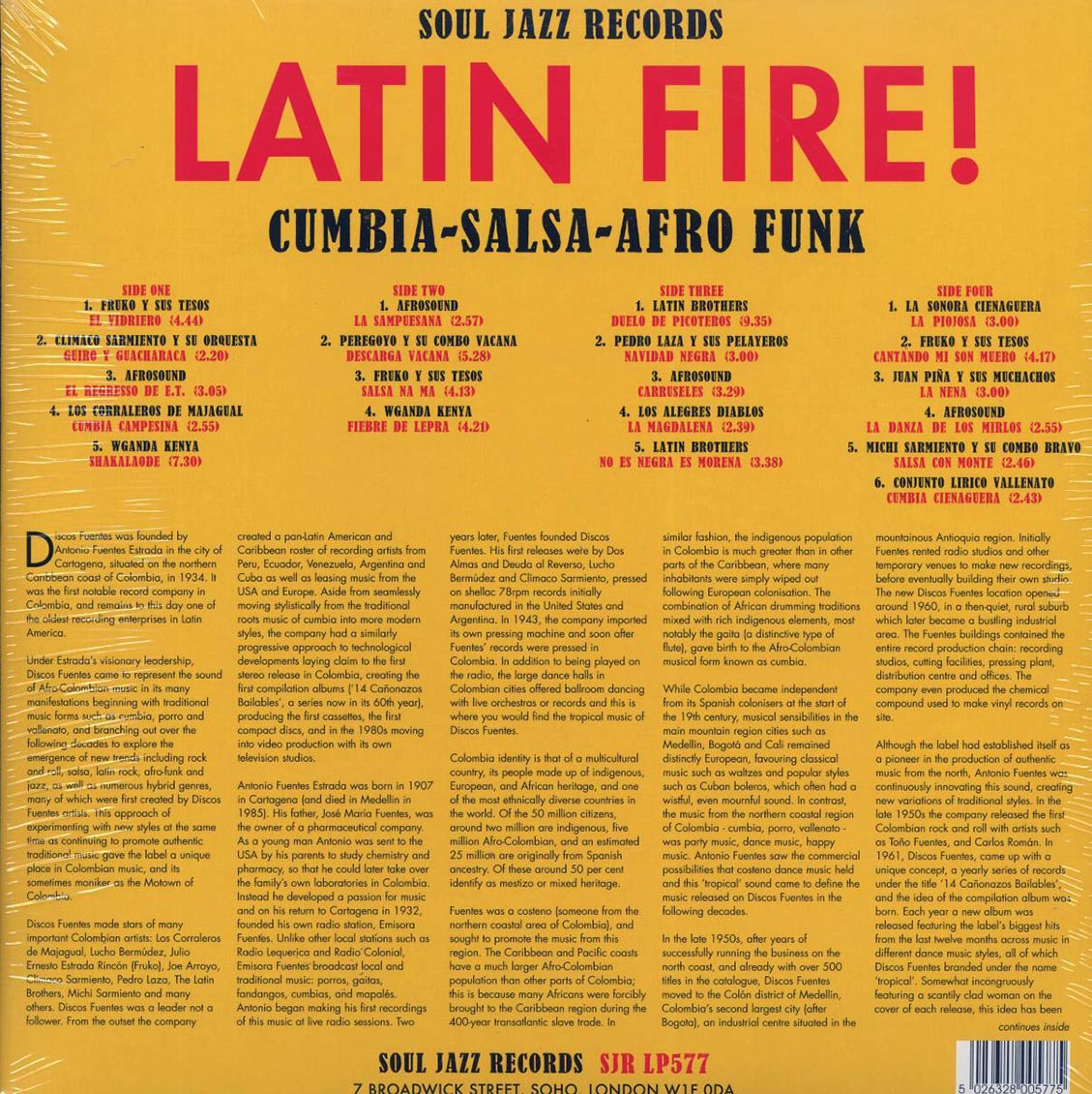 Various - Latin Fire! Tropical Dance Music from Discos Fuentes, Colombia 1956-83 (2xLP) - Vinyl LP, LP