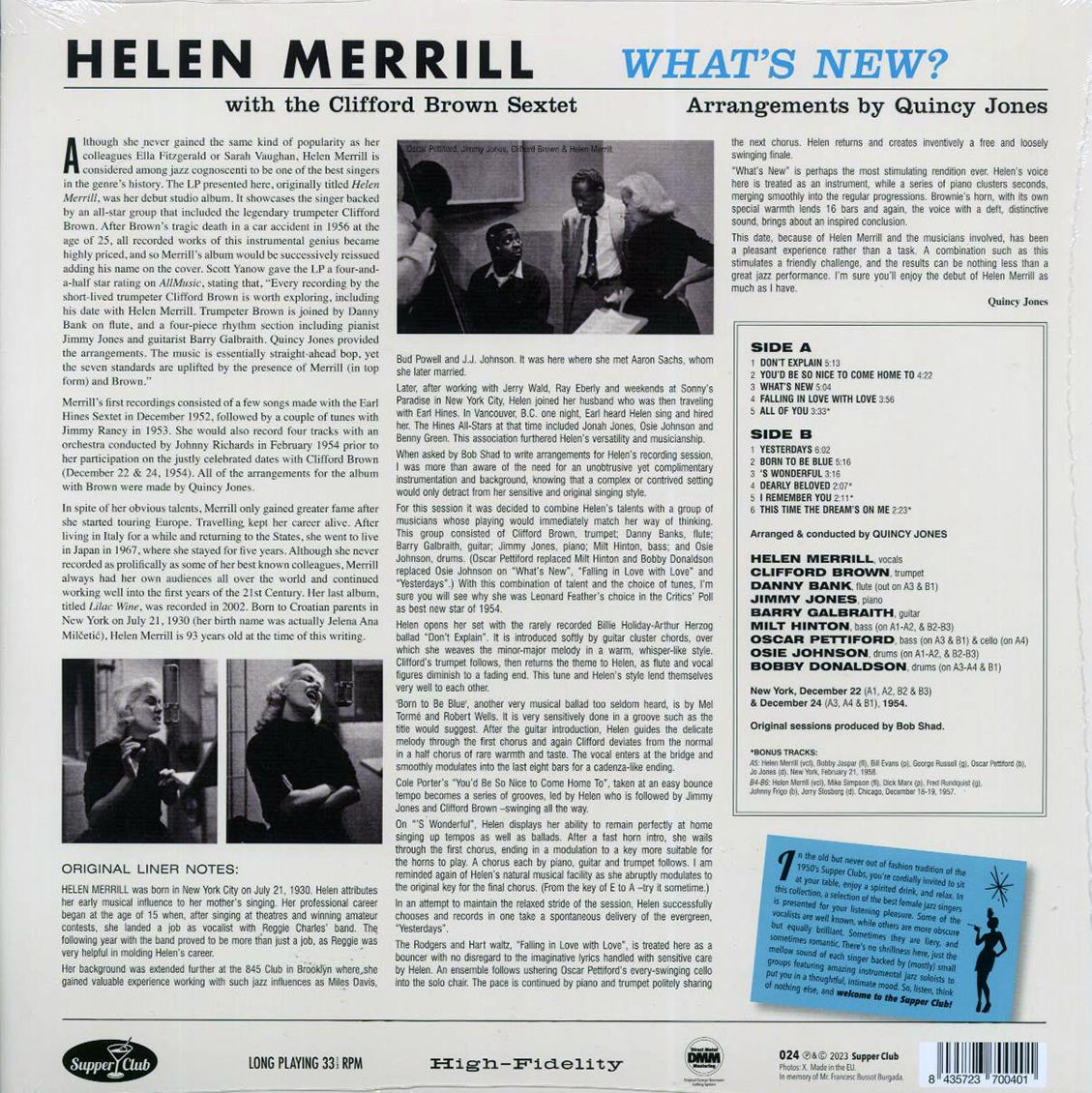 Helen Merrill - What's New? (+4 bonus tracks) (ltd. ed.) (180g) - Vinyl LP, LP
