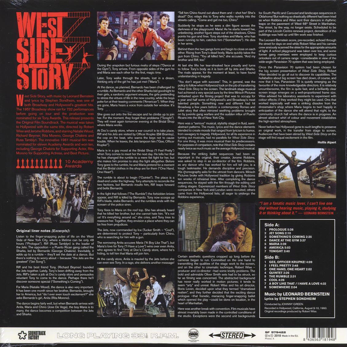 Leonard Bernstein - West Side Story: The Original Sound Track Recording (ltd. ed.) (180g) - Vinyl LP, LP