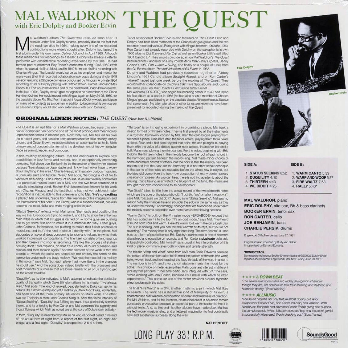 Mal Waldron, Eric Dolphy, Booker Ervin - The Quest (+bonus track) (180g) - Vinyl LP, LP