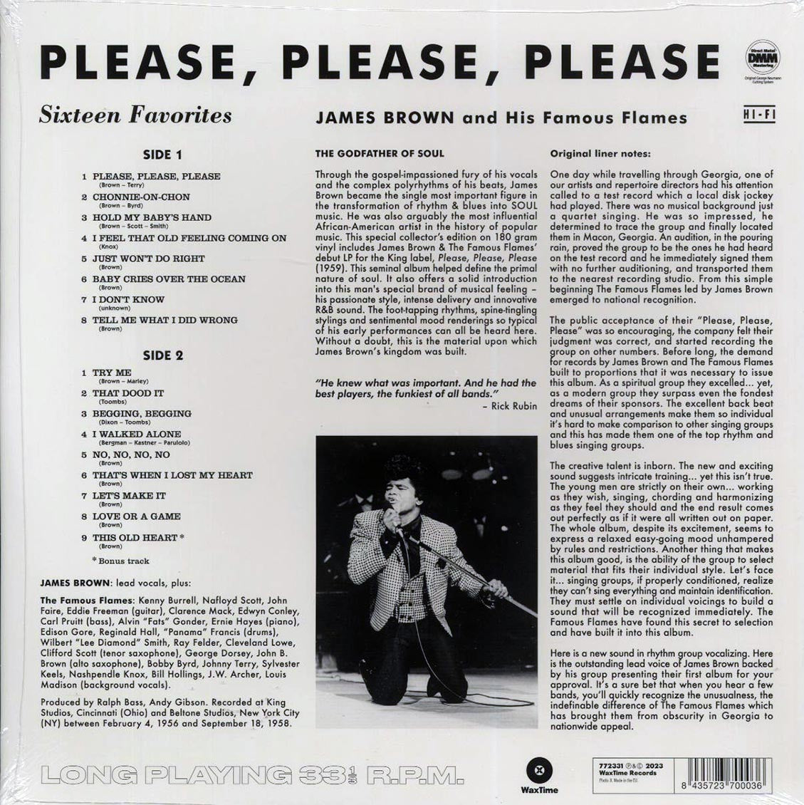 James Brown & The Famous Flames - Please, Please, Please (+bonus track) (ltd. ed.) (180g) - Vinyl LP, LP