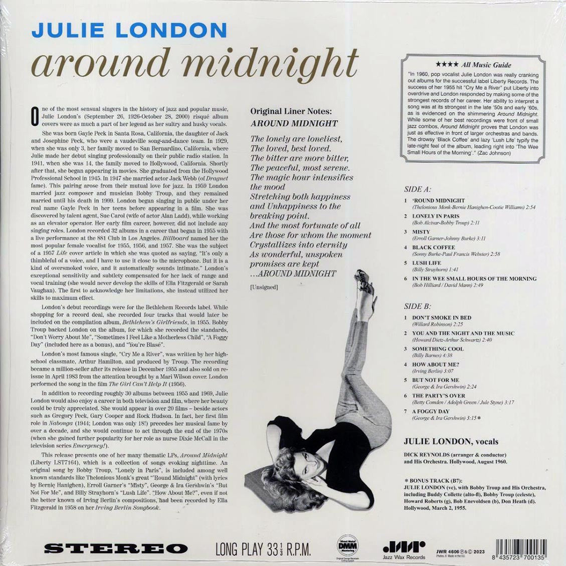 Julie London - Around Midnight (+bonus track) (ltd. ed.) (180g) - Vinyl LP, LP