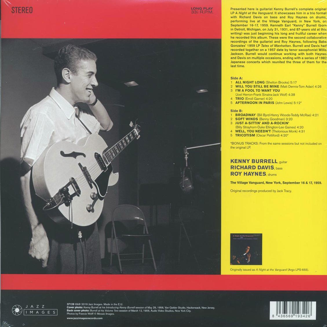 Kenny Burrell - A Night At The Vanguard (+2 bonus tracks) (ltd. ed.) (180g) - Vinyl LP, LP