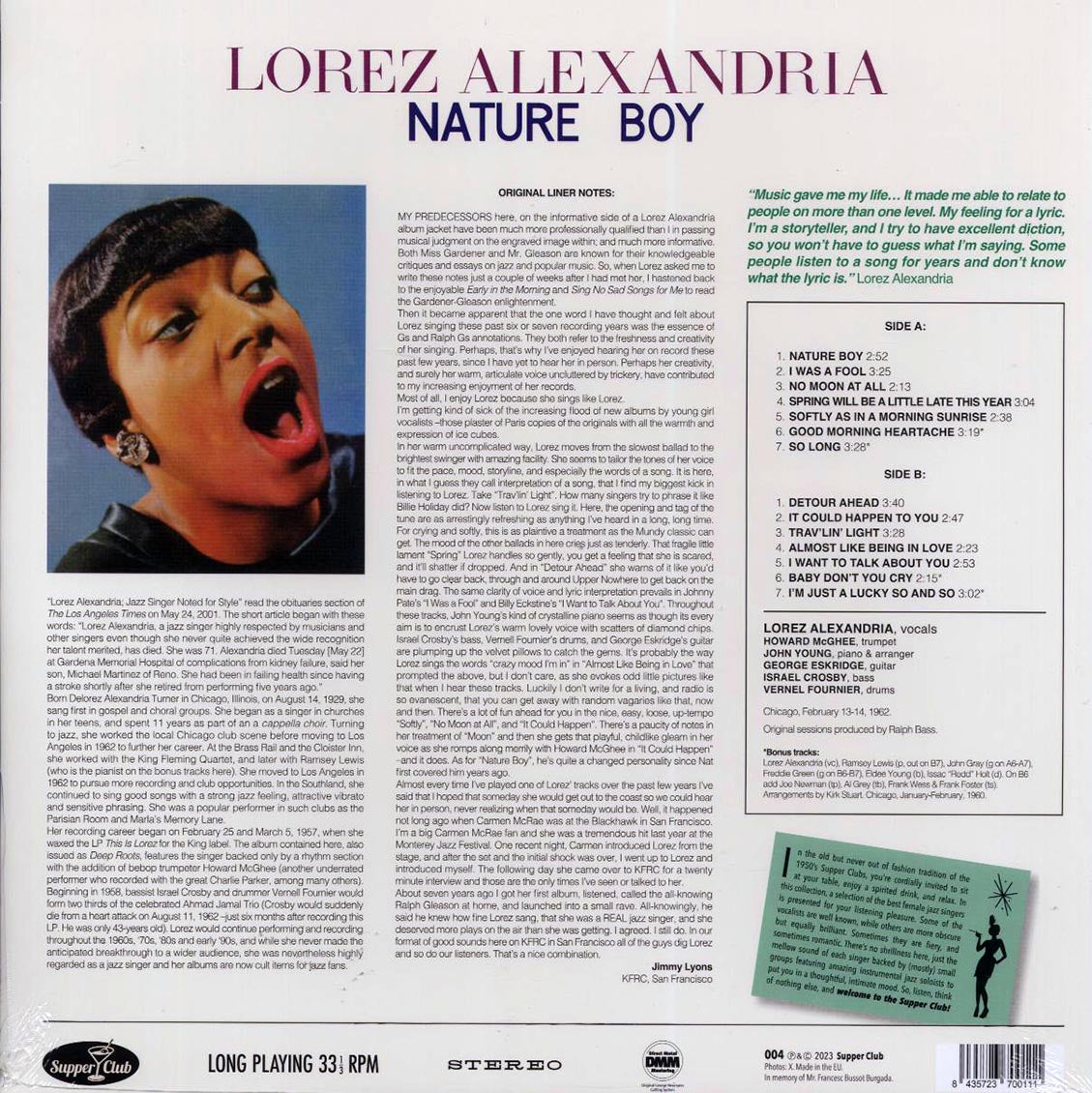 Lorez Alexandria - Nature Boy (+4 bonus tracks) (ltd. ed.) (180g) - Vinyl LP, LP