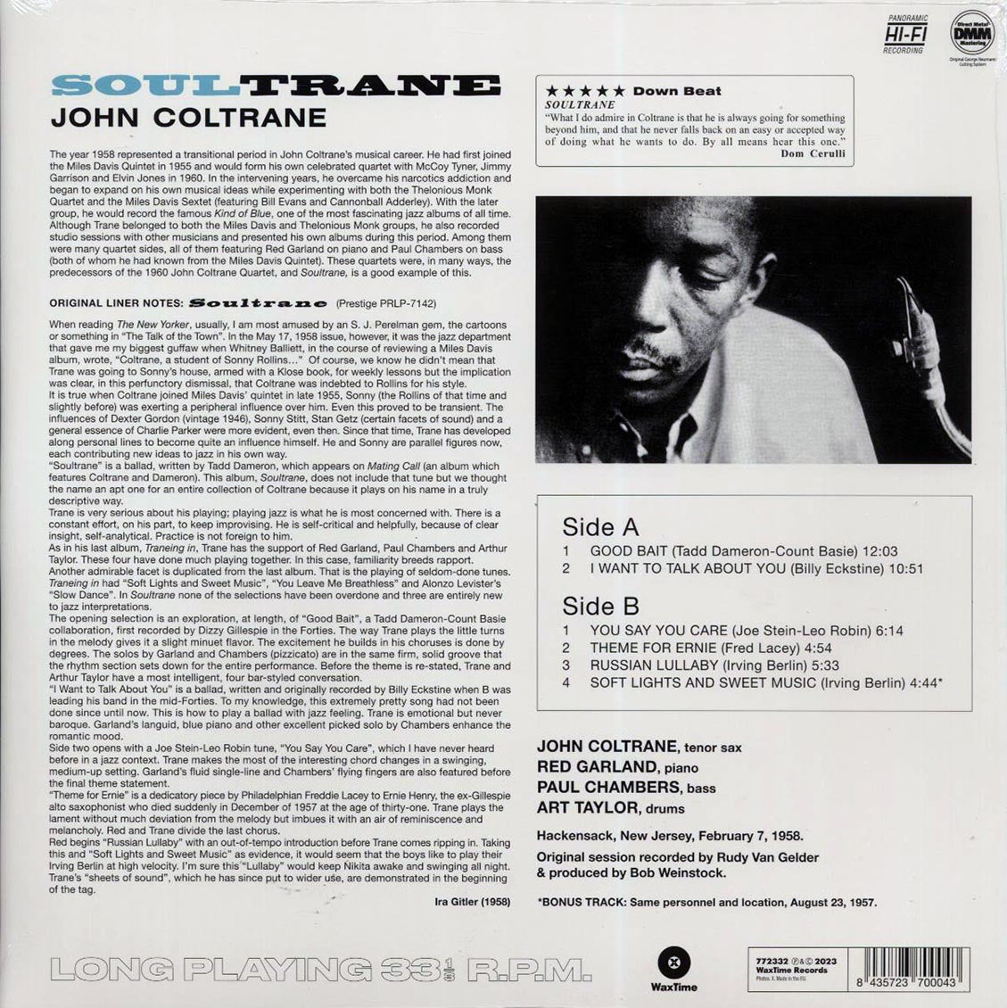 John Coltrane - Soultrane (+bonus track) (ltd. ed.) (180g) - Vinyl LP, LP